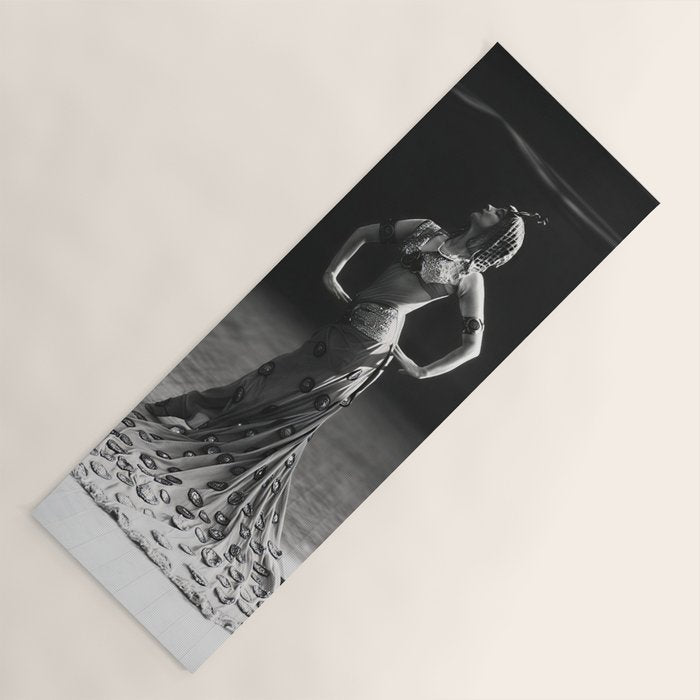 1920 Spanish Flamenco dancer vintage starlet Ruth St Denis black and white photograph  Yoga Mat