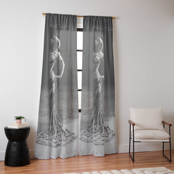 1920 Spanish Flamenco dancer vintage starlet Ruth St Denis black and white photograph  Window Curtain