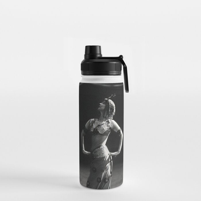 1920 Spanish Flamenco dancer vintage starlet Ruth St Denis black and white photograph  Water Bottle
