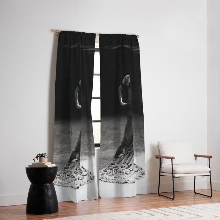 1920 Spanish Flamenco dancer vintage starlet Ruth St Denis black and white photograph  Window Curtain