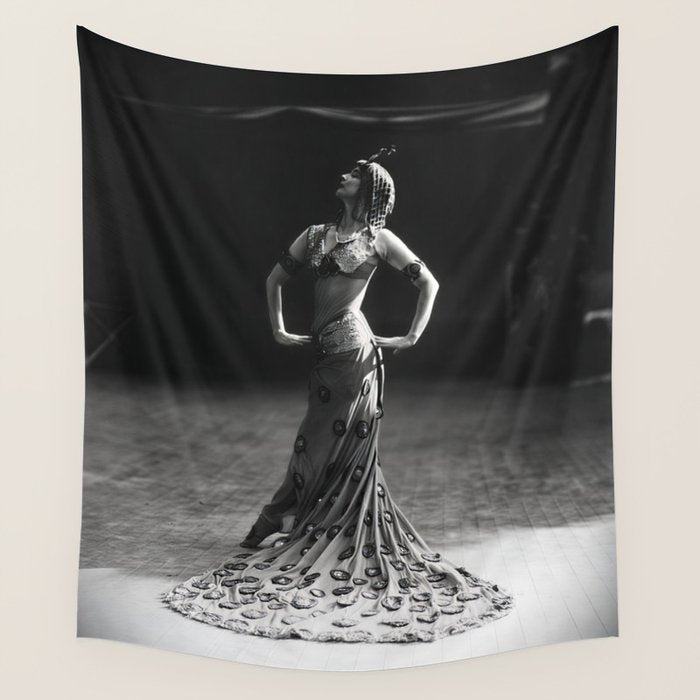 1920 Spanish Flamenco dancer vintage starlet Ruth St Denis black and white photograph  Wall Tapestry