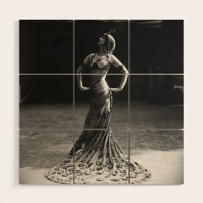 1920 Spanish Flamenco dancer vintage starlet Ruth St Denis black and white photograph  Wood Wall Art