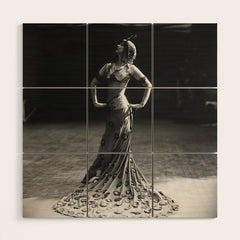1920 Spanish Flamenco dancer vintage starlet Ruth St Denis black and white photograph  Wood Wall Art