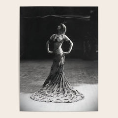 1920 Spanish Flamenco dancer vintage starlet Ruth St Denis black and white photograph  Poster