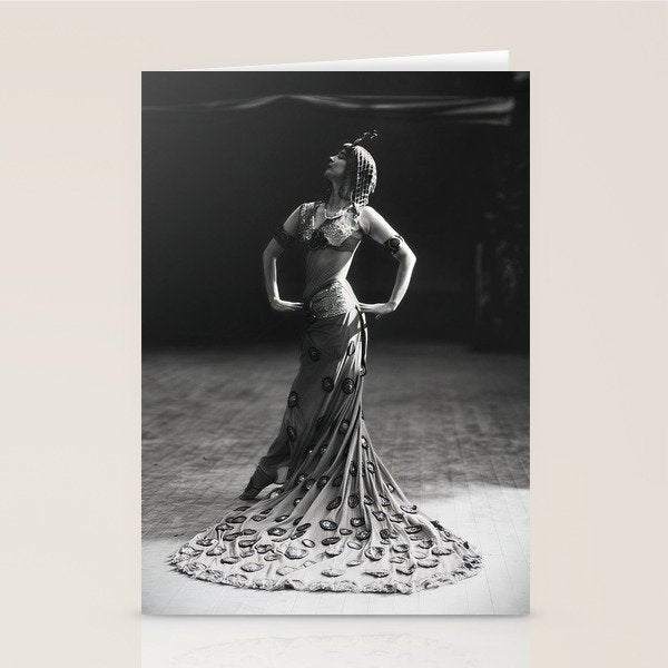 1920 Spanish Flamenco dancer vintage starlet Ruth St Denis black and white photograph  Stationery Card