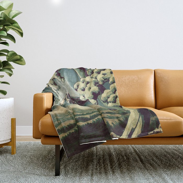5 Lakes at Moonlight Throw Blanket