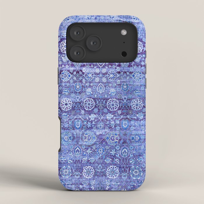 18th Century Isfahan Persian Rug Pattern in Blue iPhone Case
