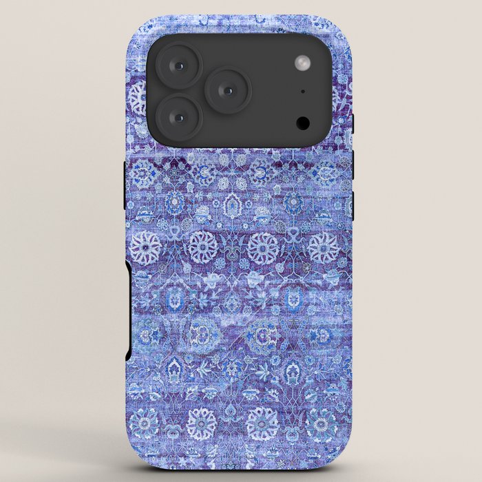 18th Century Isfahan Persian Rug Pattern in Blue iPhone Case