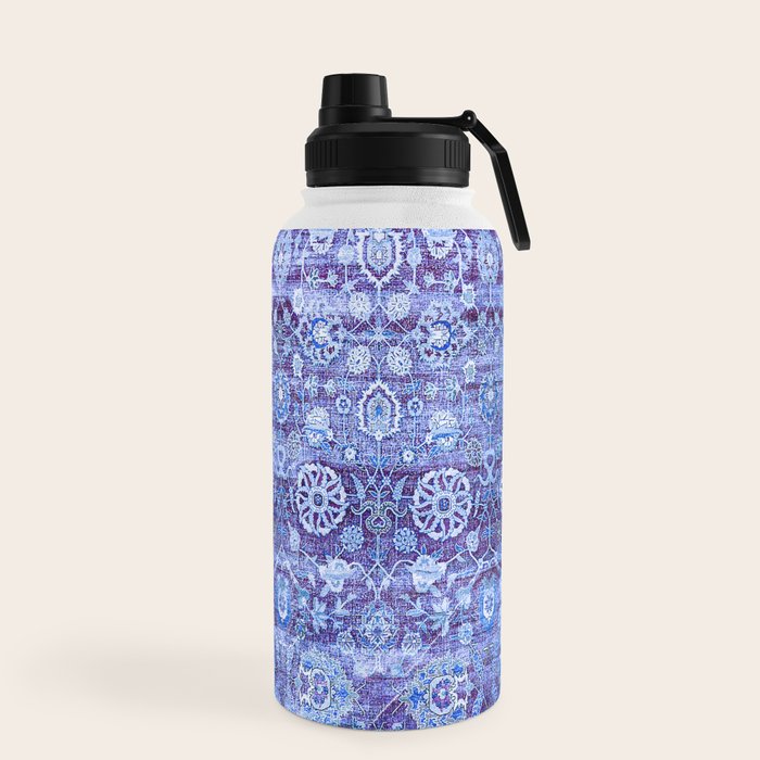 18th Century Isfahan Persian Rug Pattern in Blue Water Bottle