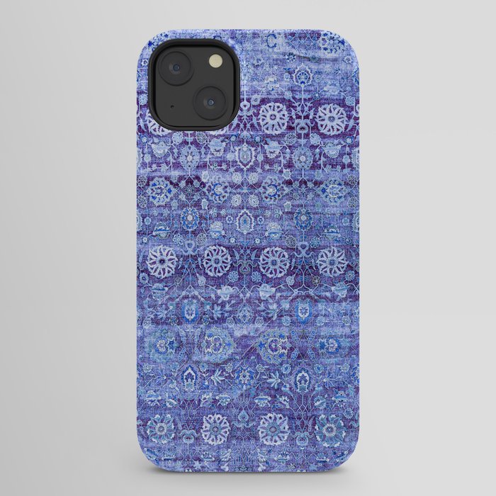 18th Century Isfahan Persian Rug Pattern in Blue iPhone Case