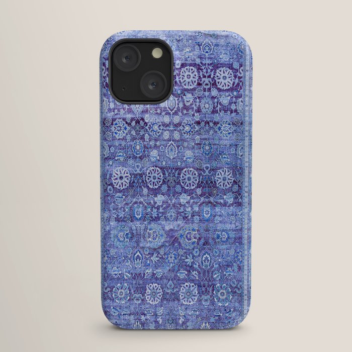 18th Century Isfahan Persian Rug Pattern in Blue iPhone Case