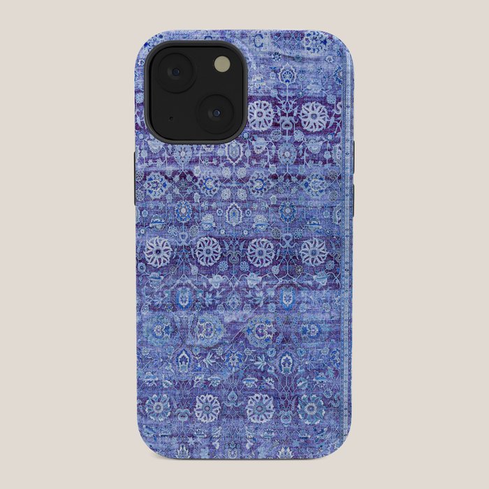 18th Century Isfahan Persian Rug Pattern in Blue iPhone Case