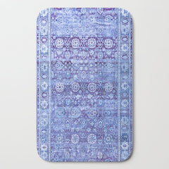 18th Century Isfahan Persian Rug Pattern in Blue Bath Mat