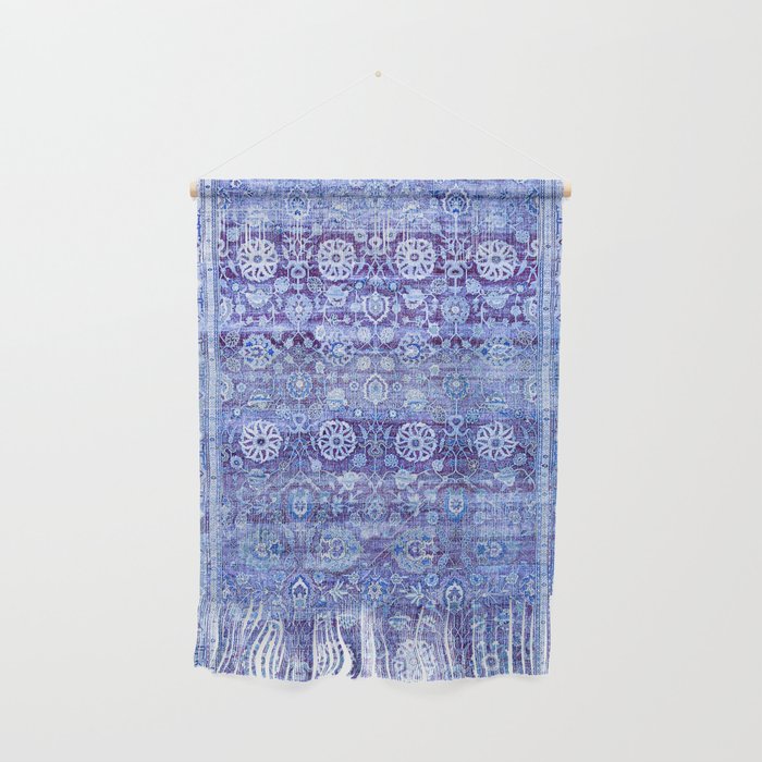 18th Century Isfahan Persian Rug Pattern in Blue Wall Hanging