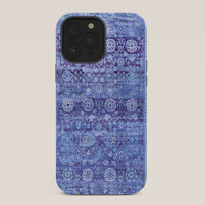 18th Century Isfahan Persian Rug Pattern in Blue iPhone Case