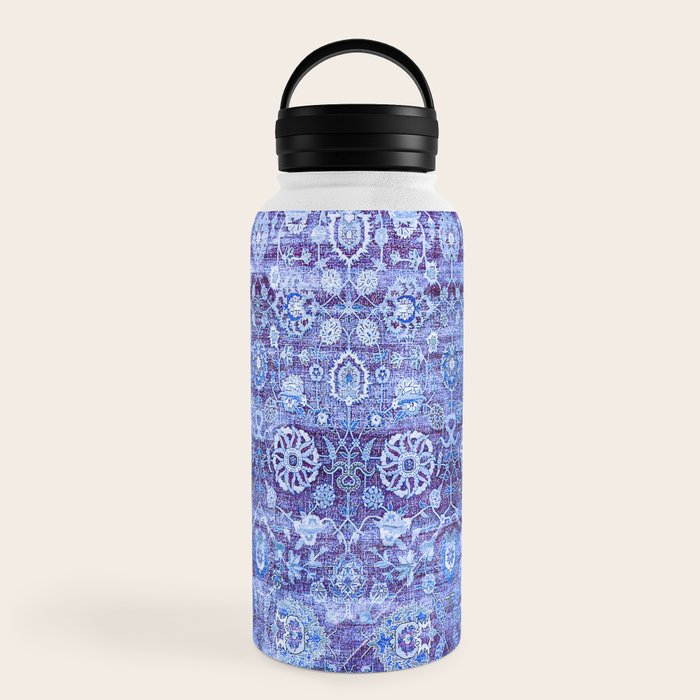 18th Century Isfahan Persian Rug Pattern in Blue Water Bottle
