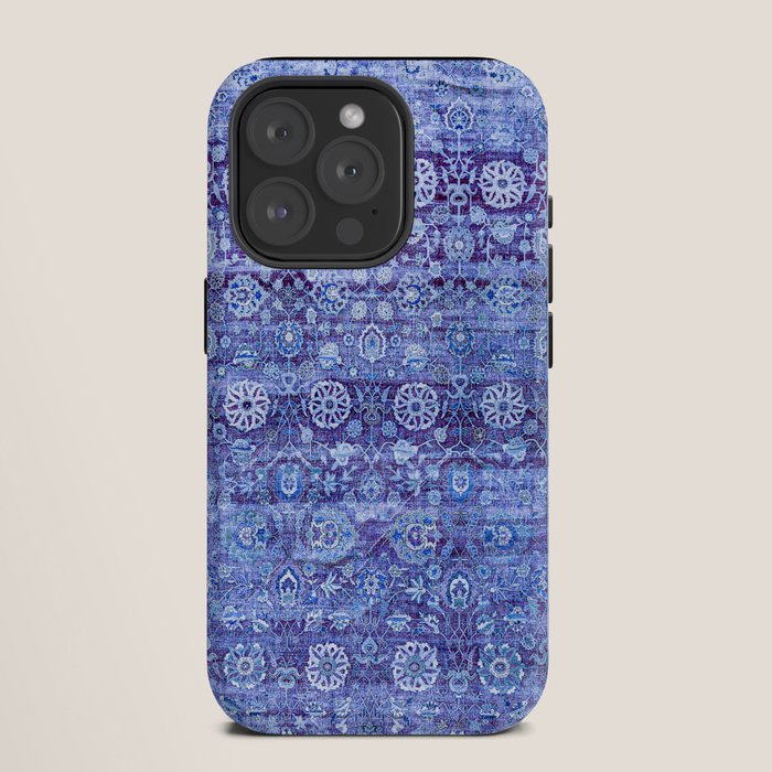 18th Century Isfahan Persian Rug Pattern in Blue iPhone Case