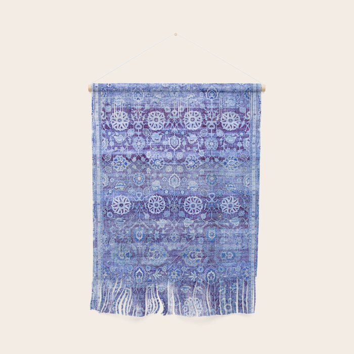 18th Century Isfahan Persian Rug Pattern in Blue Wall Hanging