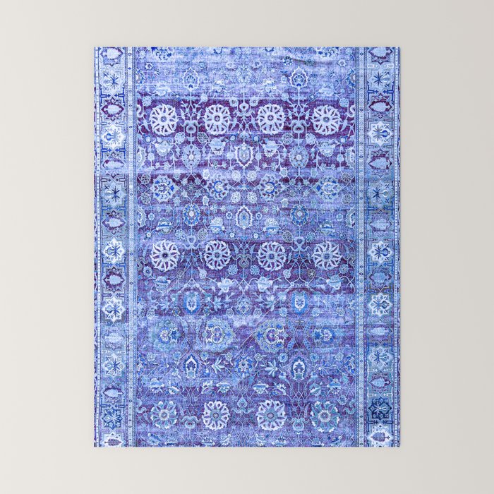 18th Century Isfahan Persian Rug Pattern in Blue Mini Art Print