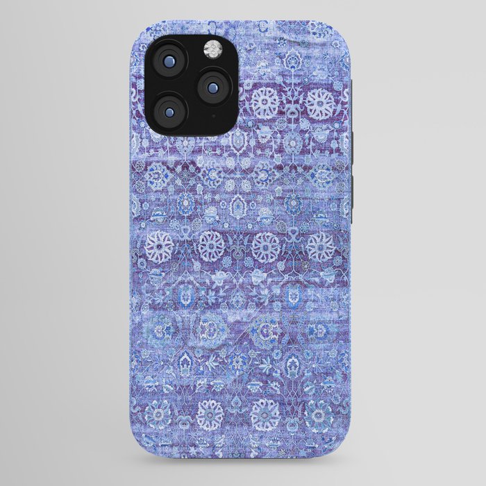 18th Century Isfahan Persian Rug Pattern in Blue iPhone Case