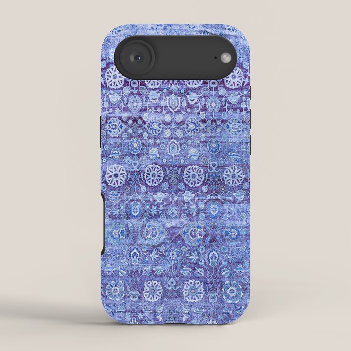 18th Century Isfahan Persian Rug Pattern in Blue iPhone Case
