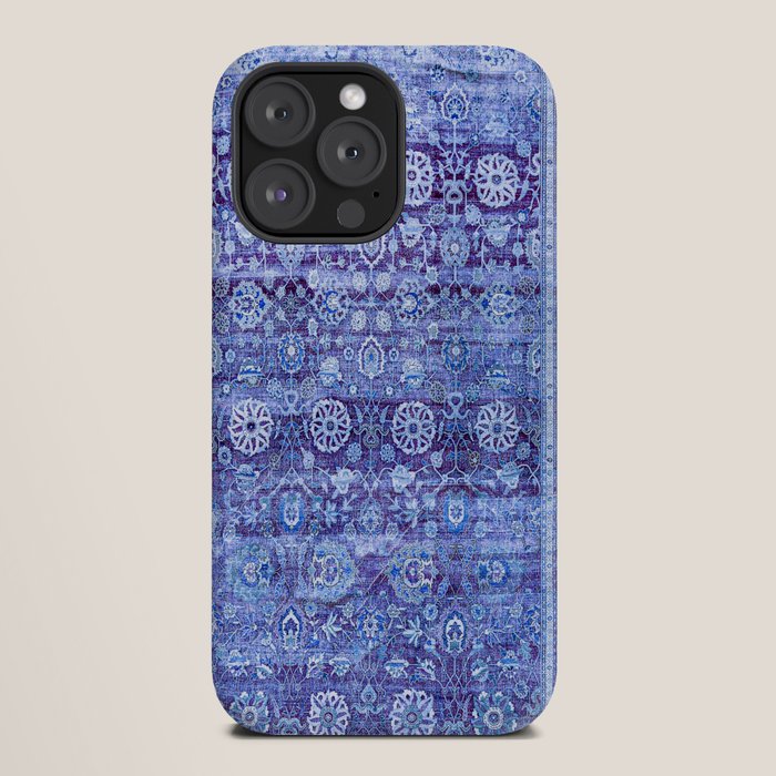18th Century Isfahan Persian Rug Pattern in Blue iPhone Case