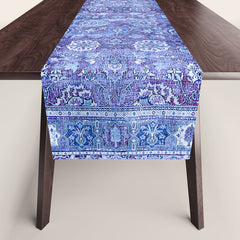 18th Century Isfahan Persian Rug Pattern in Blue Table Runner