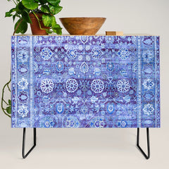 18th Century Isfahan Persian Rug Pattern in Blue Credenza