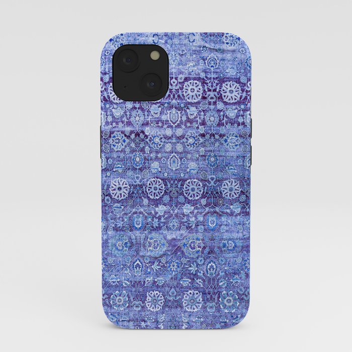 18th Century Isfahan Persian Rug Pattern in Blue iPhone Case