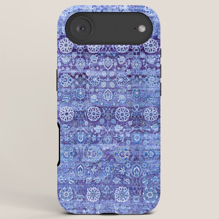 18th Century Isfahan Persian Rug Pattern in Blue iPhone Case