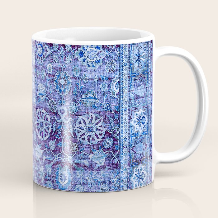 18th Century Isfahan Persian Rug Pattern in Blue Coffee Mug