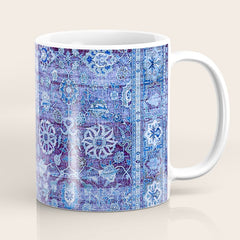 18th Century Isfahan Persian Rug Pattern in Blue Coffee Mug