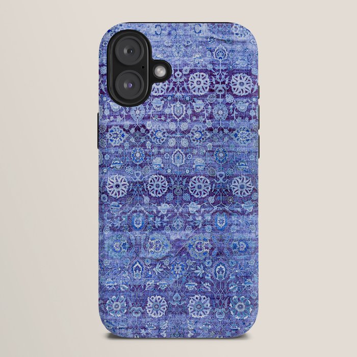 18th Century Isfahan Persian Rug Pattern in Blue iPhone Case