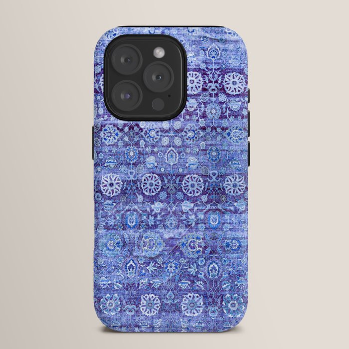 18th Century Isfahan Persian Rug Pattern in Blue iPhone Case