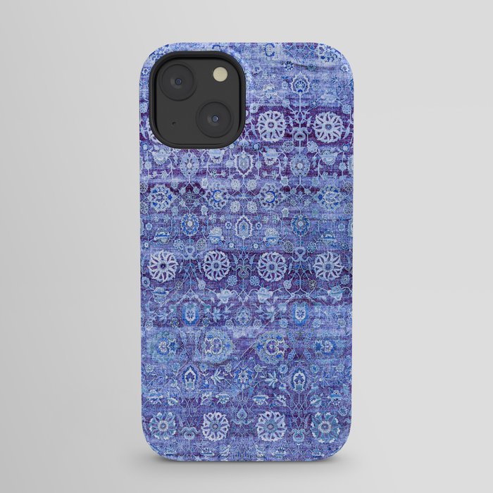 18th Century Isfahan Persian Rug Pattern in Blue iPhone Case