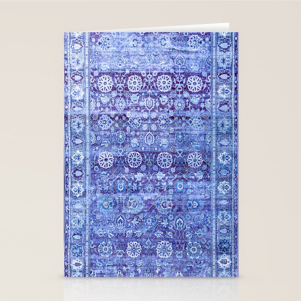 18th Century Isfahan Persian Rug Pattern in Blue Stationery Card