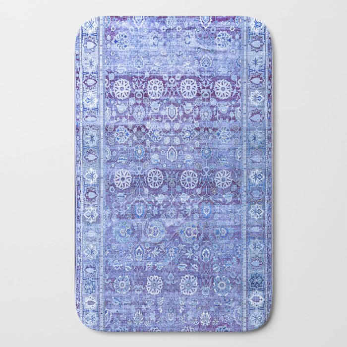 18th Century Isfahan Persian Rug Pattern in Blue Bath Mat