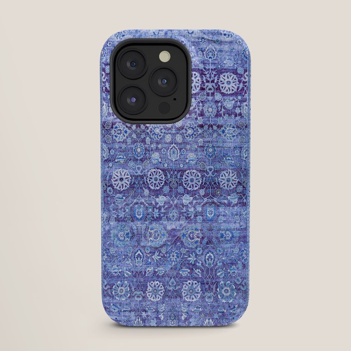 18th Century Isfahan Persian Rug Pattern in Blue iPhone Case