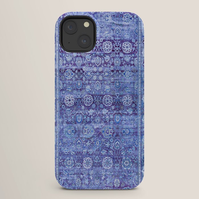 18th Century Isfahan Persian Rug Pattern in Blue iPhone Case