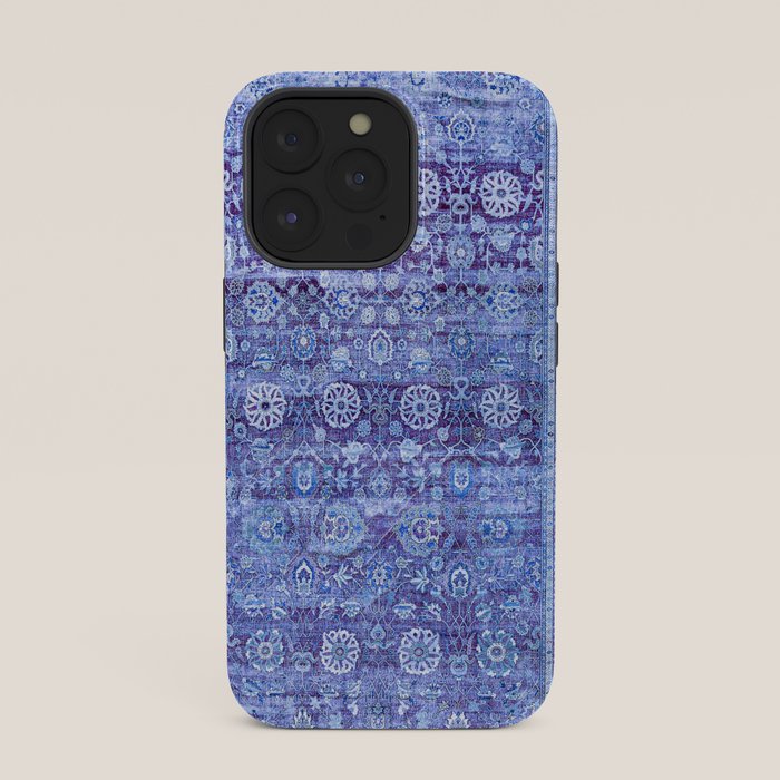 18th Century Isfahan Persian Rug Pattern in Blue iPhone Case