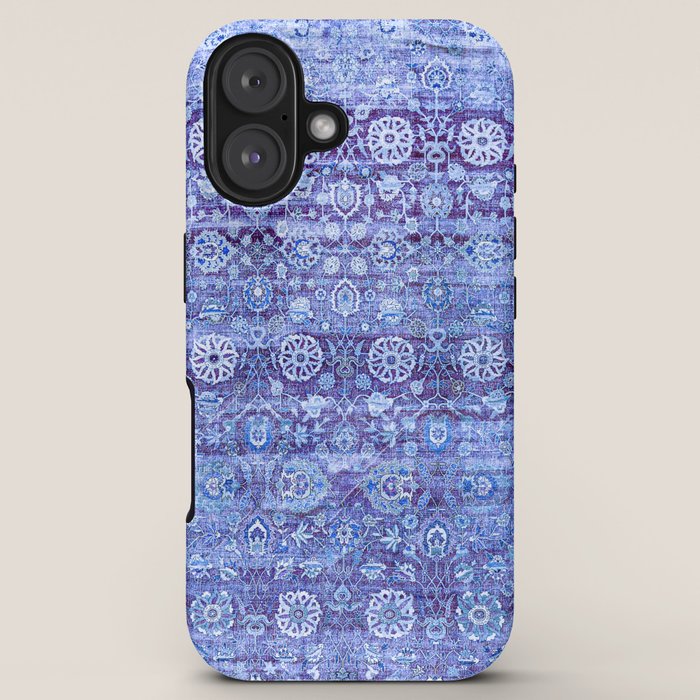 18th Century Isfahan Persian Rug Pattern in Blue iPhone Case