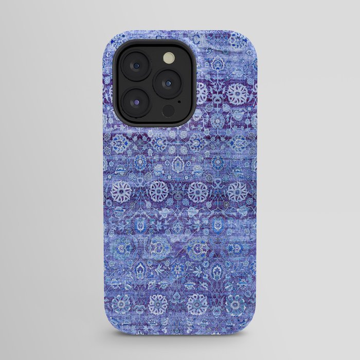 18th Century Isfahan Persian Rug Pattern in Blue iPhone Case