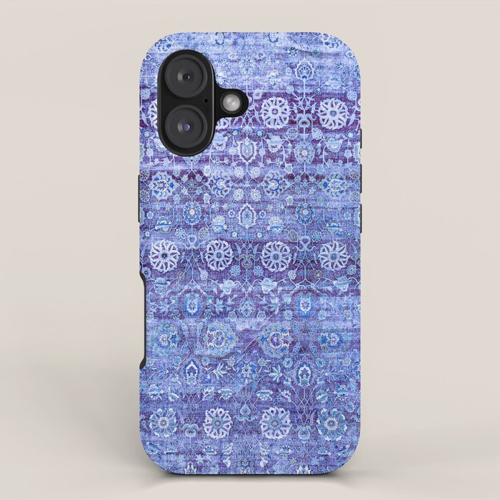 18th Century Isfahan Persian Rug Pattern in Blue iPhone Case