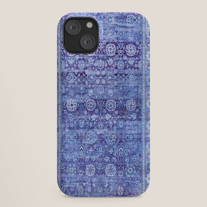 18th Century Isfahan Persian Rug Pattern in Blue iPhone Case