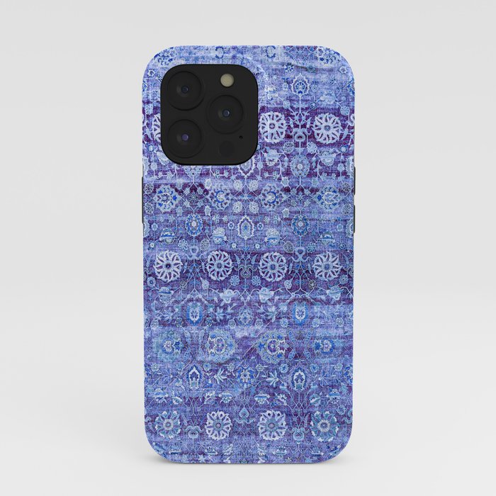 18th Century Isfahan Persian Rug Pattern in Blue iPhone Case