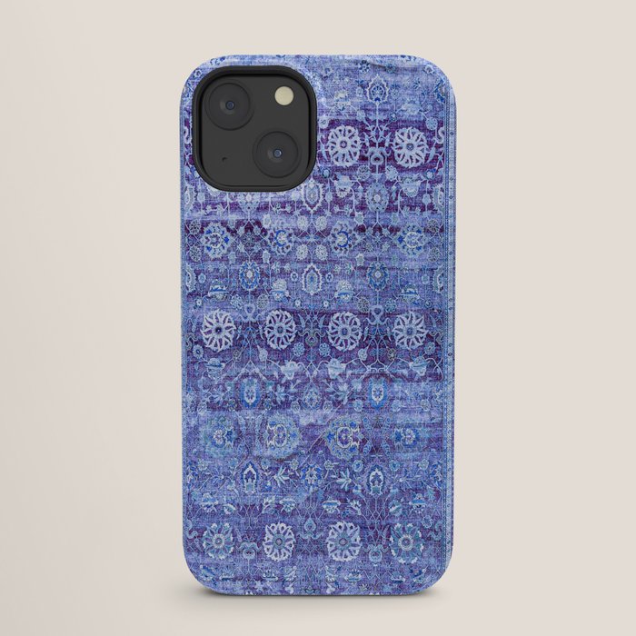 18th Century Isfahan Persian Rug Pattern in Blue iPhone Case