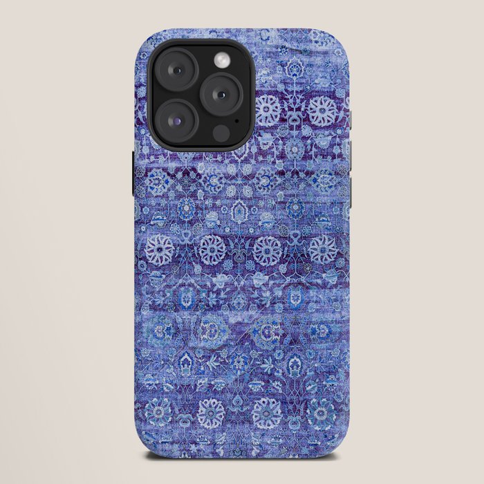 18th Century Isfahan Persian Rug Pattern in Blue iPhone Case