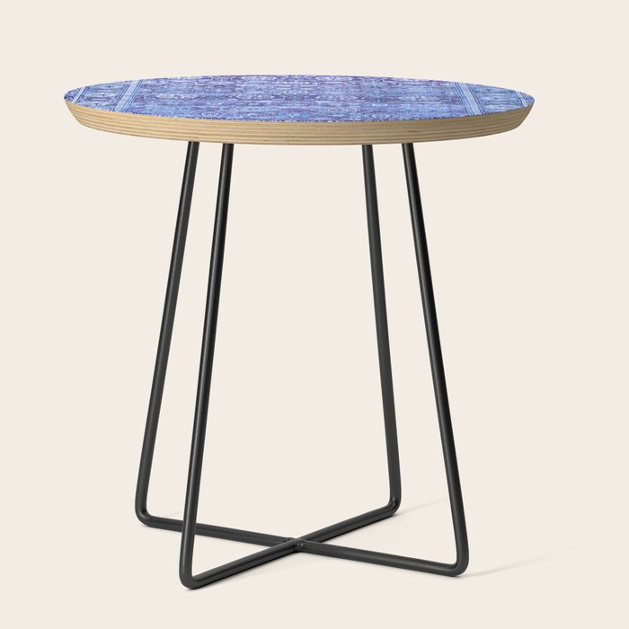 18th Century Isfahan Persian Rug Pattern in Blue Side Table