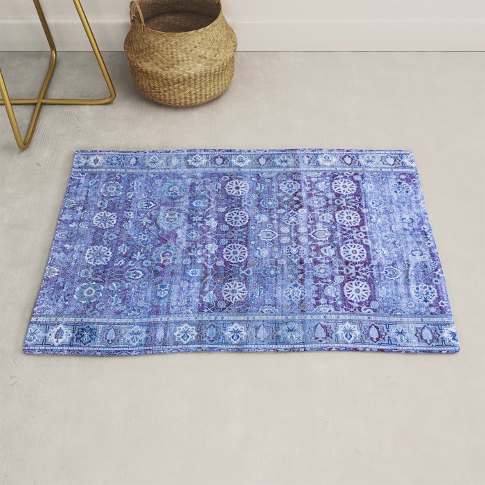 18th Century Isfahan Persian Rug Pattern in Blue Rug