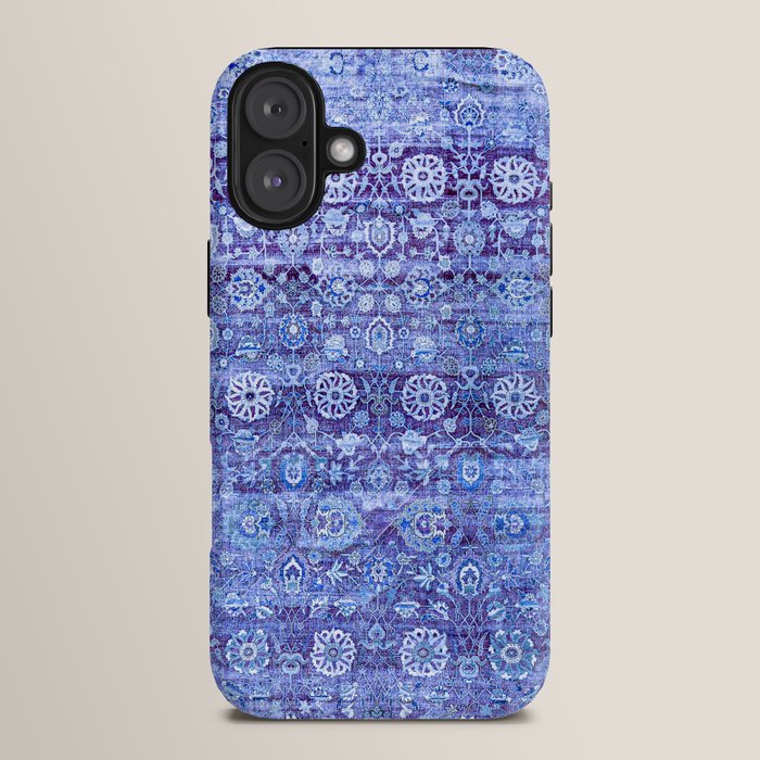 18th Century Isfahan Persian Rug Pattern in Blue iPhone Case